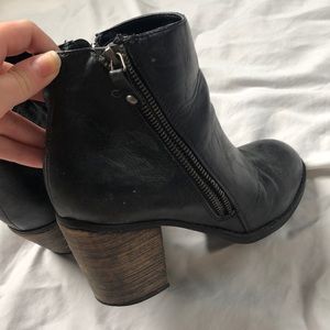 Black Leather Heeled Boots